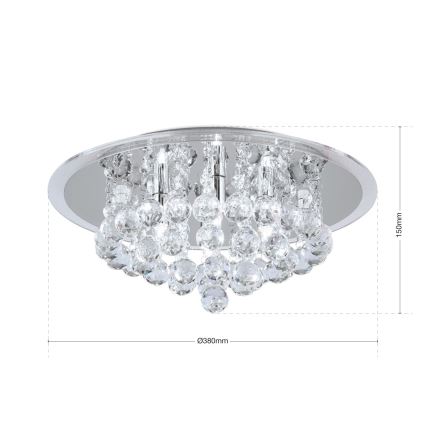 Kristalna stropna svjetiljka GLORIA 4xG9/40W/230V pr. 38 cm prozirna/sjajni krom