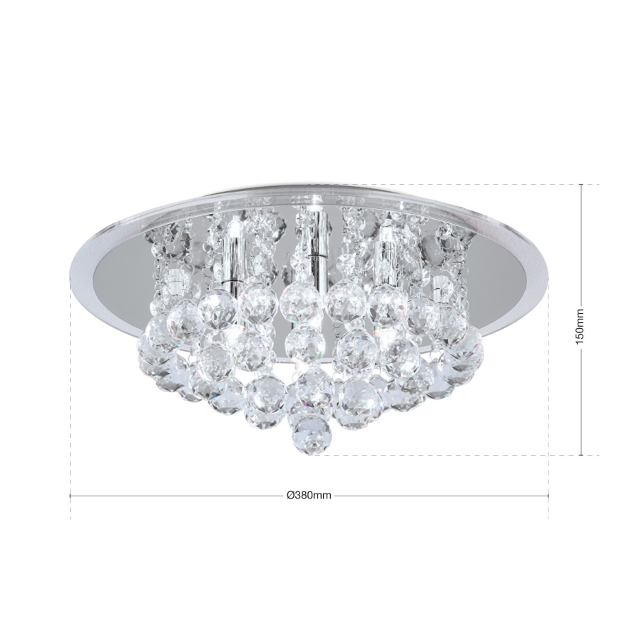 Kristalna stropna svjetiljka GLORIA 4xG9/40W/230V pr. 38 cm prozirna/sjajni krom