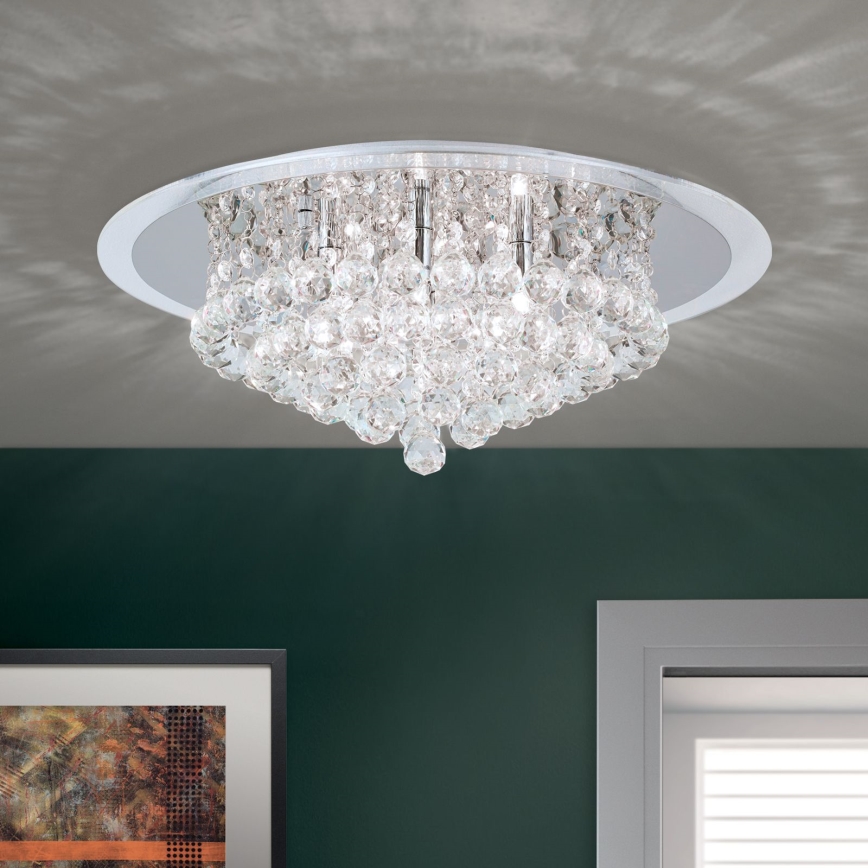 Kristalna stropna svjetiljka GLORIA 6xG9/40W/230V pr. 50 cm prozirna/sjajni krom