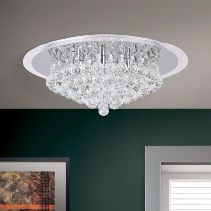 Kristalna stropna svjetiljka GLORIA 6xG9/40W/230V pr. 50 cm prozirna/sjajni krom