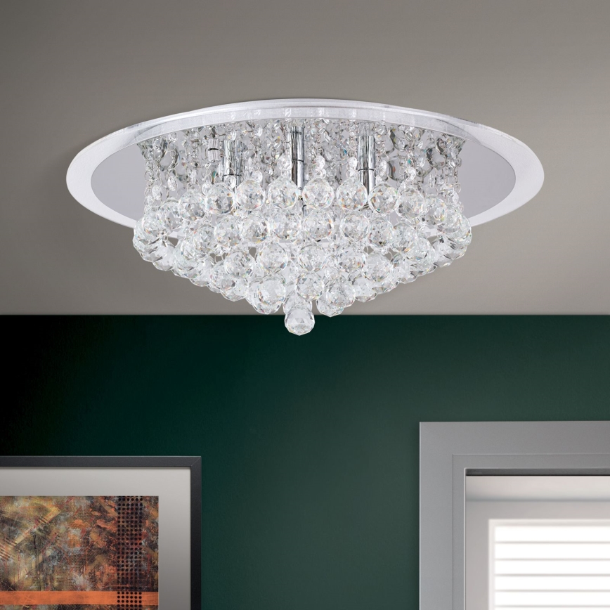 Kristalna stropna svjetiljka GLORIA 6xG9/40W/230V pr. 50 cm prozirna/sjajni krom