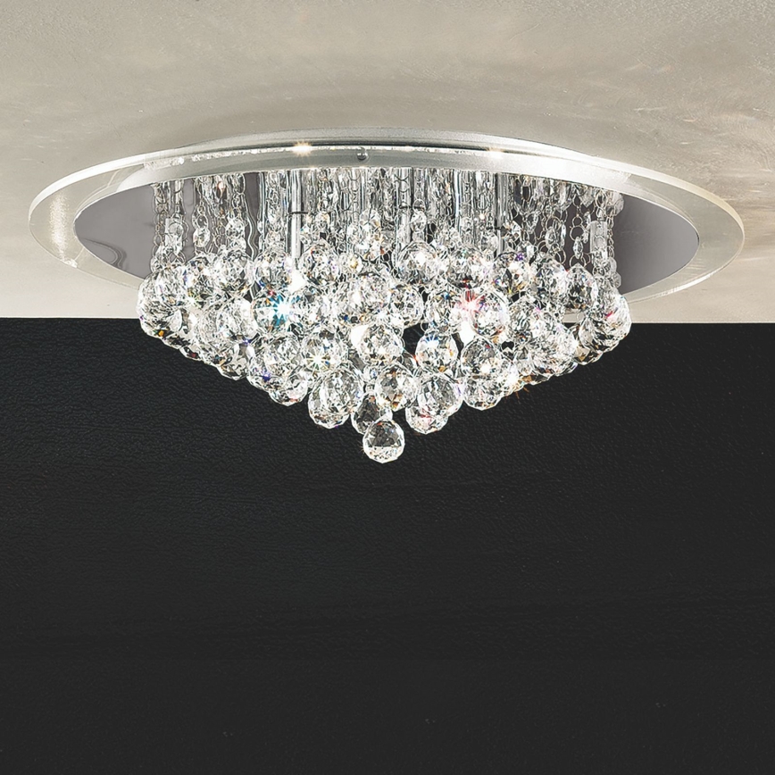 Kristalna stropna svjetiljka GLORIA 6xG9/40W/230V pr. 50 cm prozirna/sjajni krom