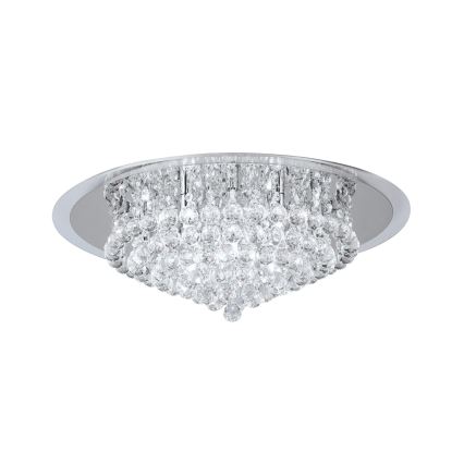 Kristalna stropna svjetiljka GLORIA 9xG9/40W/230V pr. 62 cm prozirna/sjajni krom