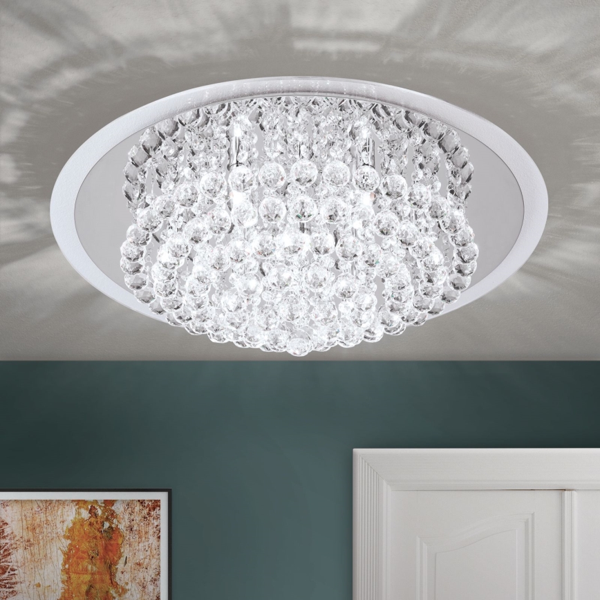 Kristalna stropna svjetiljka GLORIA 9xG9/40W/230V pr. 62 cm prozirna/sjajni krom