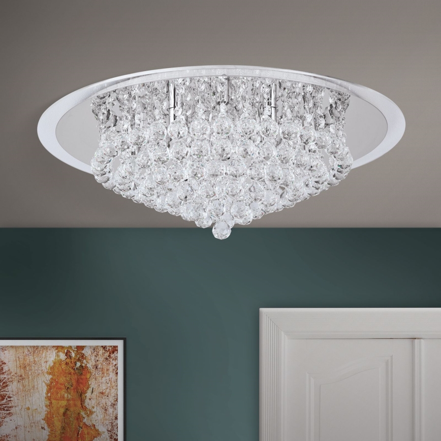 Kristalna stropna svjetiljka GLORIA 9xG9/40W/230V pr. 62 cm prozirna/sjajni krom