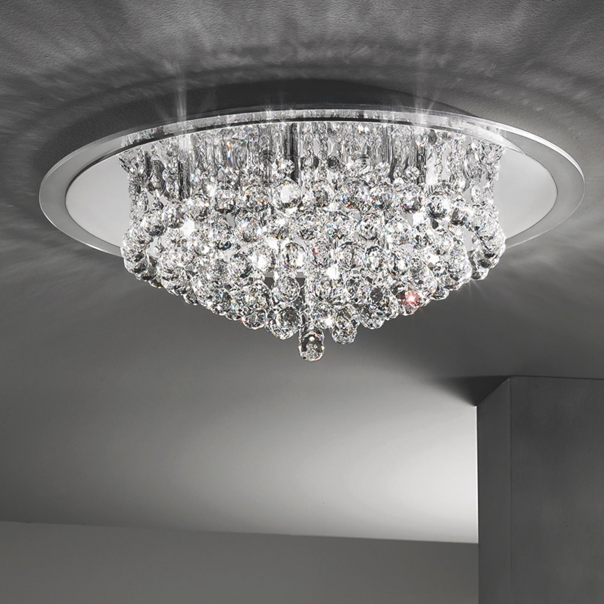 Kristalna stropna svjetiljka GLORIA 9xG9/40W/230V pr. 62 cm prozirna/sjajni krom