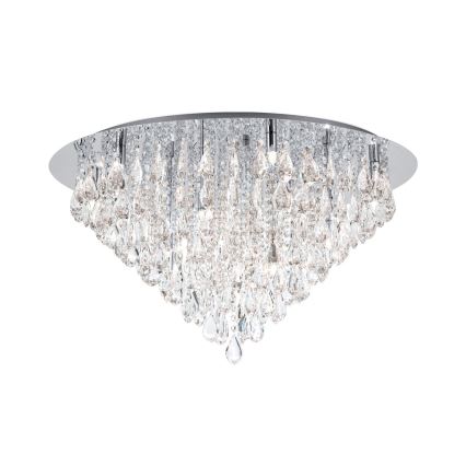 Kristalna stropna svjetiljka CELESTE 12xG9/40W/230V pr. 75 cm sjajni krom