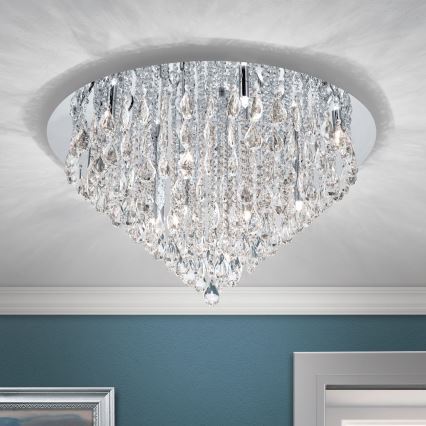 Kristalna stropna svjetiljka CELESTE 12xG9/40W/230V pr. 75 cm sjajni krom