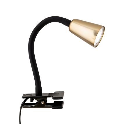 Fleksibilna stolna lampa s stezaljkom DOTTY 1xGU10/10W/230V mesing/crna