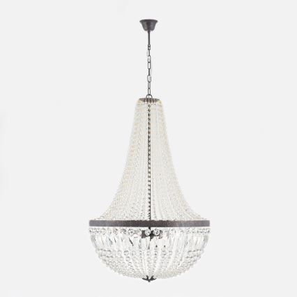 Kristalni luster na lancu ARILA 6xE27/60W/230V pr. 60 cm smeđa/patina