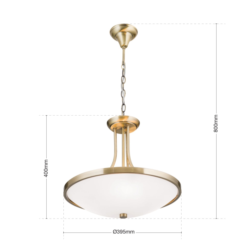Luster na lancu AIDA 3xE27/60W/230V pr. 39,5 cm mesing