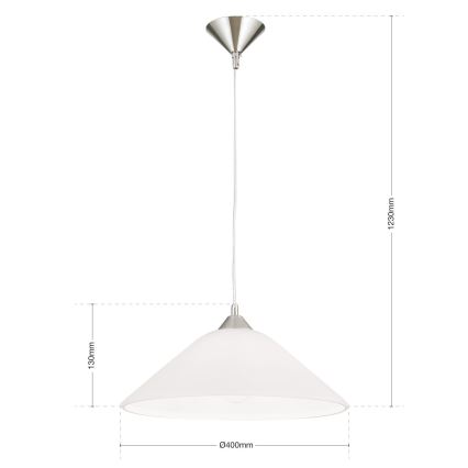 Luster na sajli GRADO 1xE27/60W/230V pr. 40 cm mat krom
