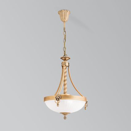 Luster na lancu ROCCA 3xE27/60W/230V pr. 32 cm bronca/bijela