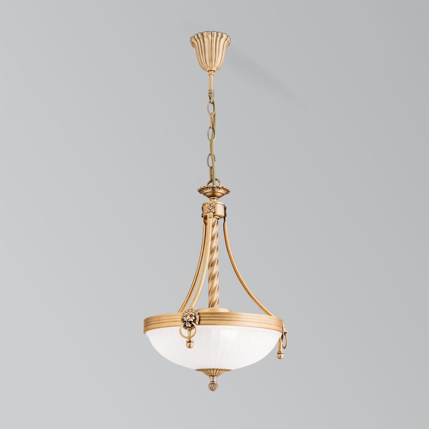 Luster na lancu ROCCA 3xE27/60W/230V pr. 32 cm bronca/bijela