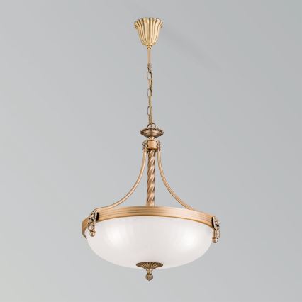 Luster na lancu ROCCA 3xE27/60W/230V pr. 42 cm bronca/bijela