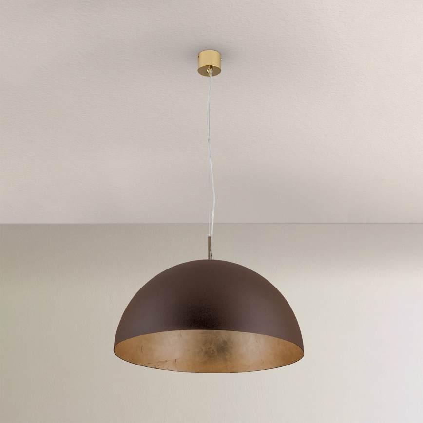Luster na sajli ELIANO 1xE27/60W/230V pr. 50 cm smeđa/zlatna