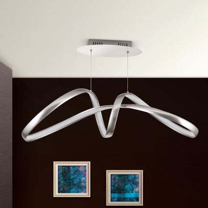 LED Prigušivi luster na sajli CIRCUS LED/36W/230V srebrna