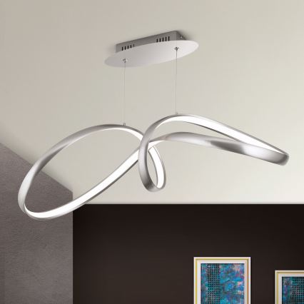 LED prigušivač luster na užetu CIRCUS LED/36W/230V srebrna