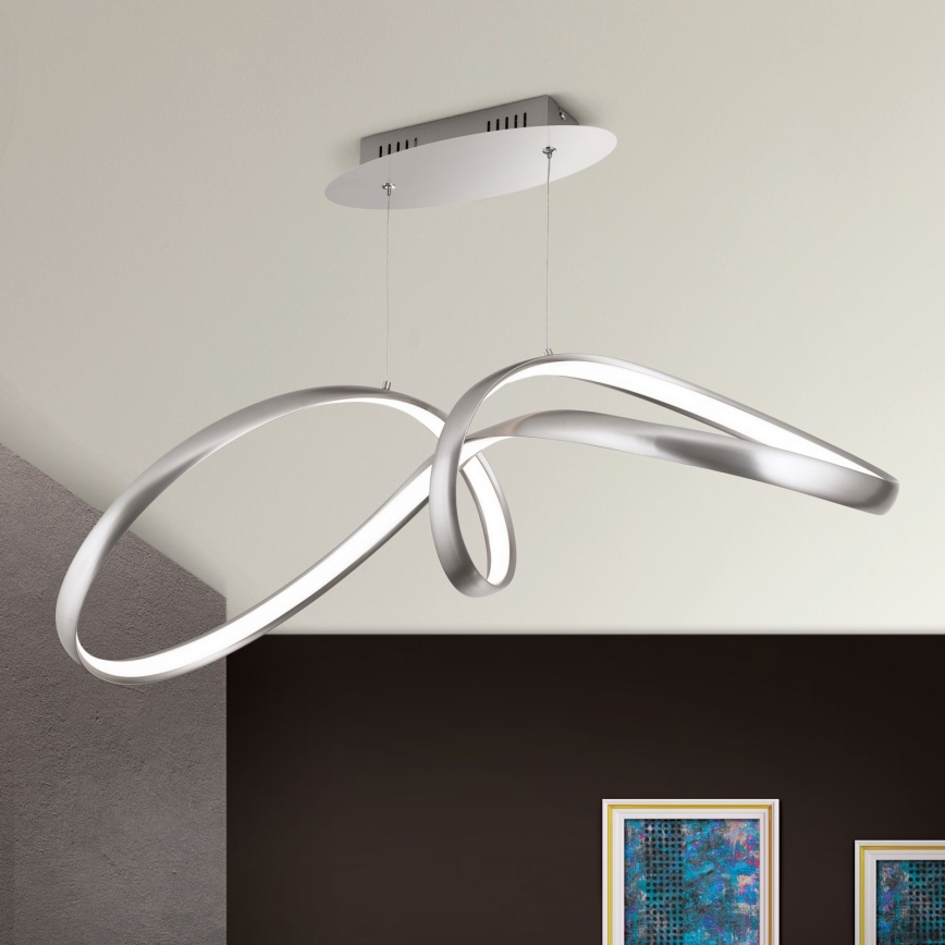 LED prigušivač luster na užetu CIRCUS LED/36W/230V srebrna