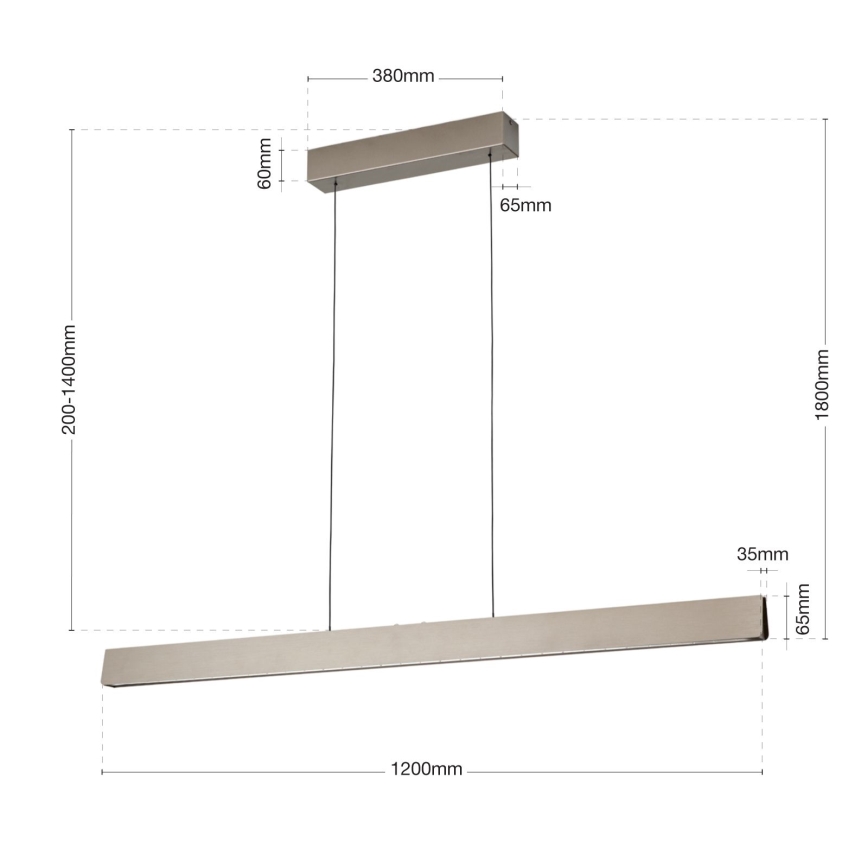 LED Prigušivi luster na sajli TARA LED/44W/230V 2700/3800/4500/5700K mat krom