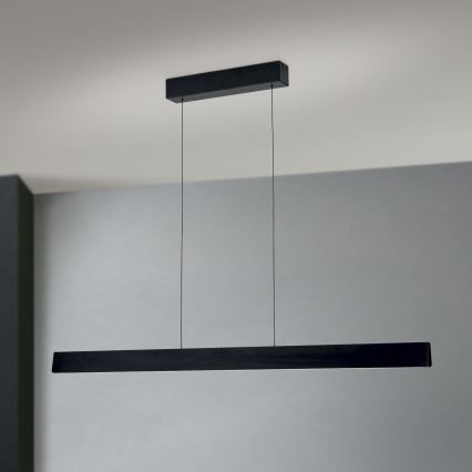 LED prigušivački luster na užetu TARA LED/44W/230V 2700/3800/4500/5700K crna