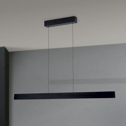 LED prigušivački luster na užetu TARA LED/44W/230V 2700/3800/4500/5700K crna