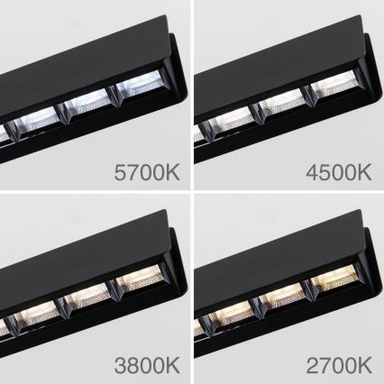 LED prigušivački luster na užetu TARA LED/44W/230V 2700/3800/4500/5700K crna