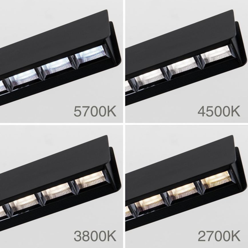 LED prigušivački luster na užetu TARA LED/44W/230V 2700/3800/4500/5700K crna