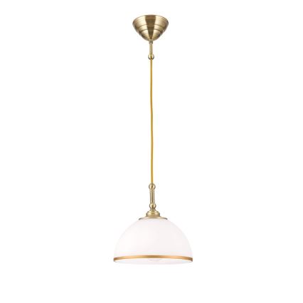 Luster na sajli OLD LAMP 1xE27/40W/230V bijela/mesing