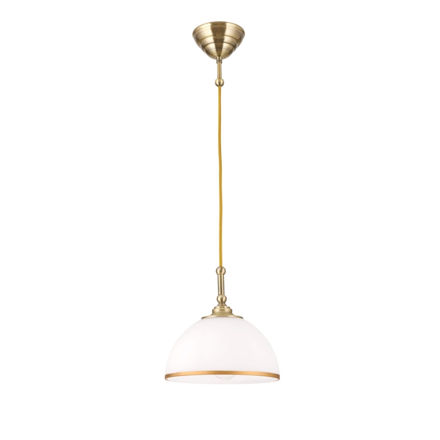 Luster na sajli OLD LAMP 1xE27/40W/230V bijela/mesing