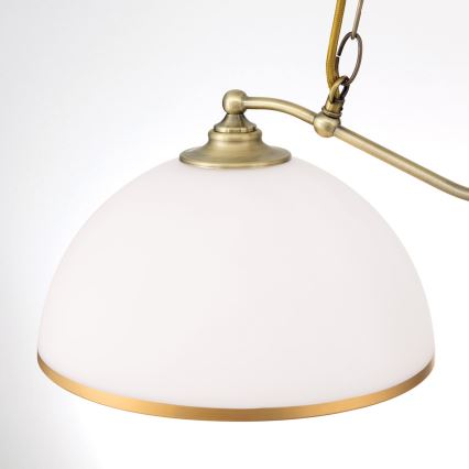 Luster na lancu OLD LAMP 2xE27/40W/230V bijela/mesing