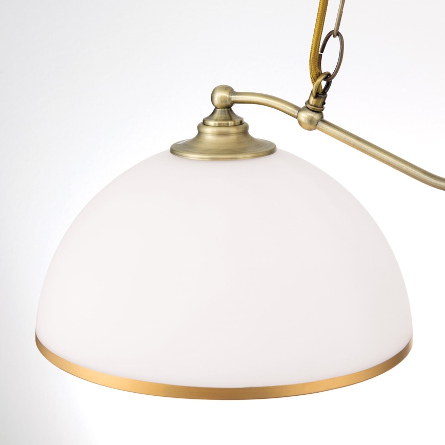 Luster na lancu OLD LAMP 2xE27/40W/230V bijela/mesing