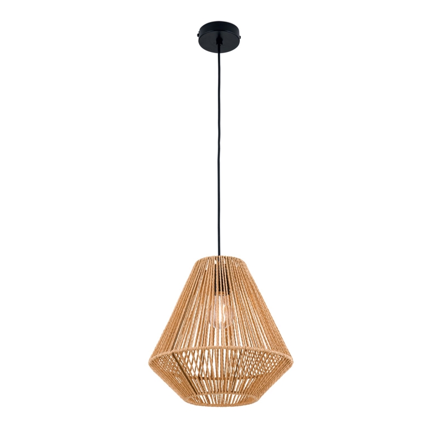 Luster na sajli JUNGLE 1xE27/40W/230V pr. 31 cm konoplja