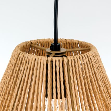 Luster na sajli JUNGLE 1xE27/40W/230V pr. 31 cm konoplja