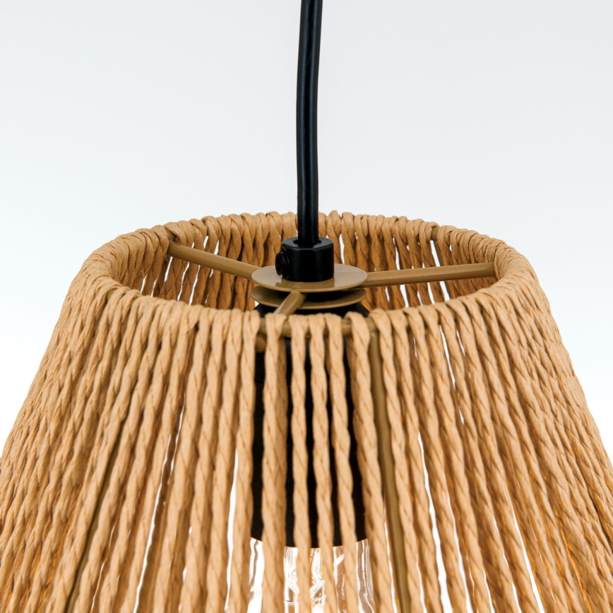 Luster na sajli JUNGLE 1xE27/40W/230V pr. 31 cm konoplja