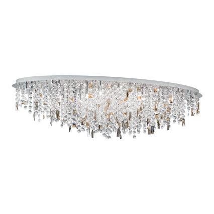 Kristalna stropna svjetiljka CRYSTALRIVER 21xG9/40W/230V sjajni krom