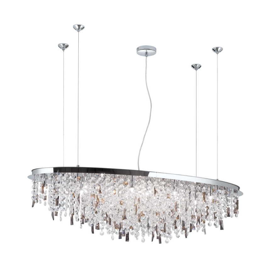 Kristalni luster na sajli CRYSTALRIVER 21xG9/40W/230V sjajni krom