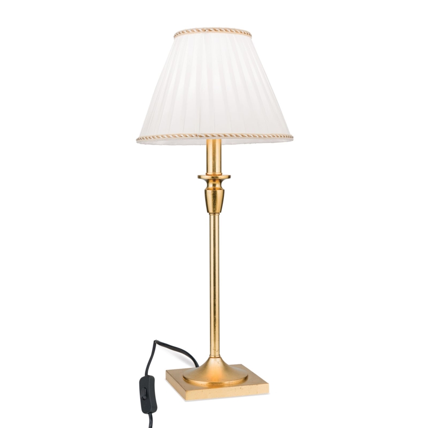 Stolna lampa FONSA 1xE27/60W/230V 61 cm bijela/zlatna