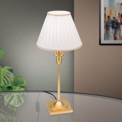 Stolna lampa FONSA 1xE27/60W/230V 61 cm bijela/zlatna