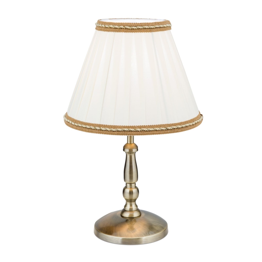 Stolna lampa TONIA 1xE27/60W/230V pr. 25 cm bijela/bronca
