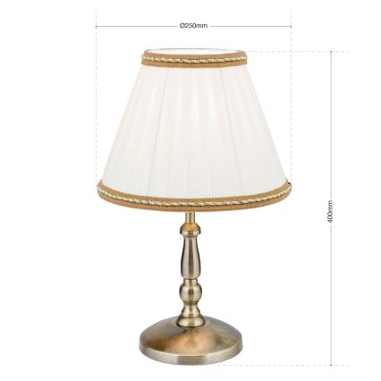 Stolna lampa TONIA 1xE27/60W/230V pr. 25 cm bijela/bronca