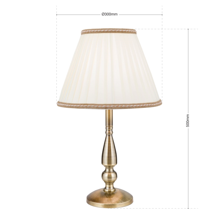 Stolna lampa TONIA 1xE27/60W/230V pr. 30 cm bijela/bronca