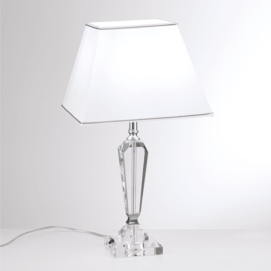 Kristalna stolna lampa VERONIQUE 1xE27/60W/230V bijela/krom