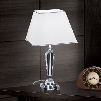 Kristalna stolna lampa VERONIQUE 1xE27/60W/230V bijela/krom