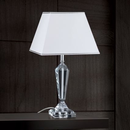 Kristalna stolna lampa VERONIQUE 1xE27/60W/230V bijela/krom