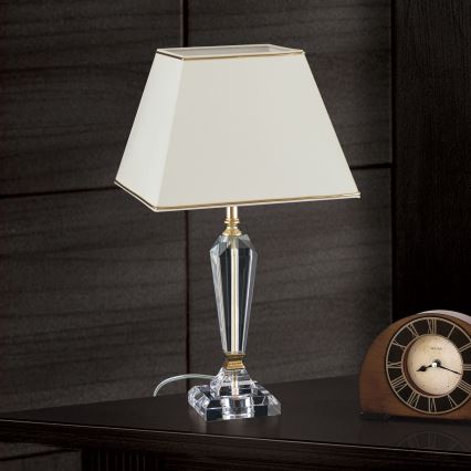 Kristalna stolna lampa VERONIQUE 1xE27/60W/230V krem/prozirna