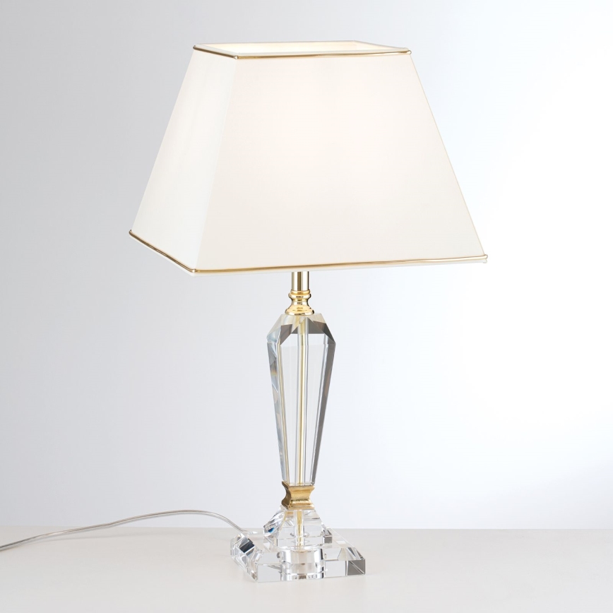 Kristalna stolna lampa VERONIQUE 1xE27/60W/230V krem/zlatna