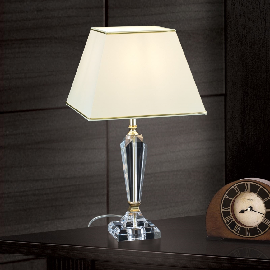 Kristalna stolna lampa VERONIQUE 1xE27/60W/230V krem/zlatna