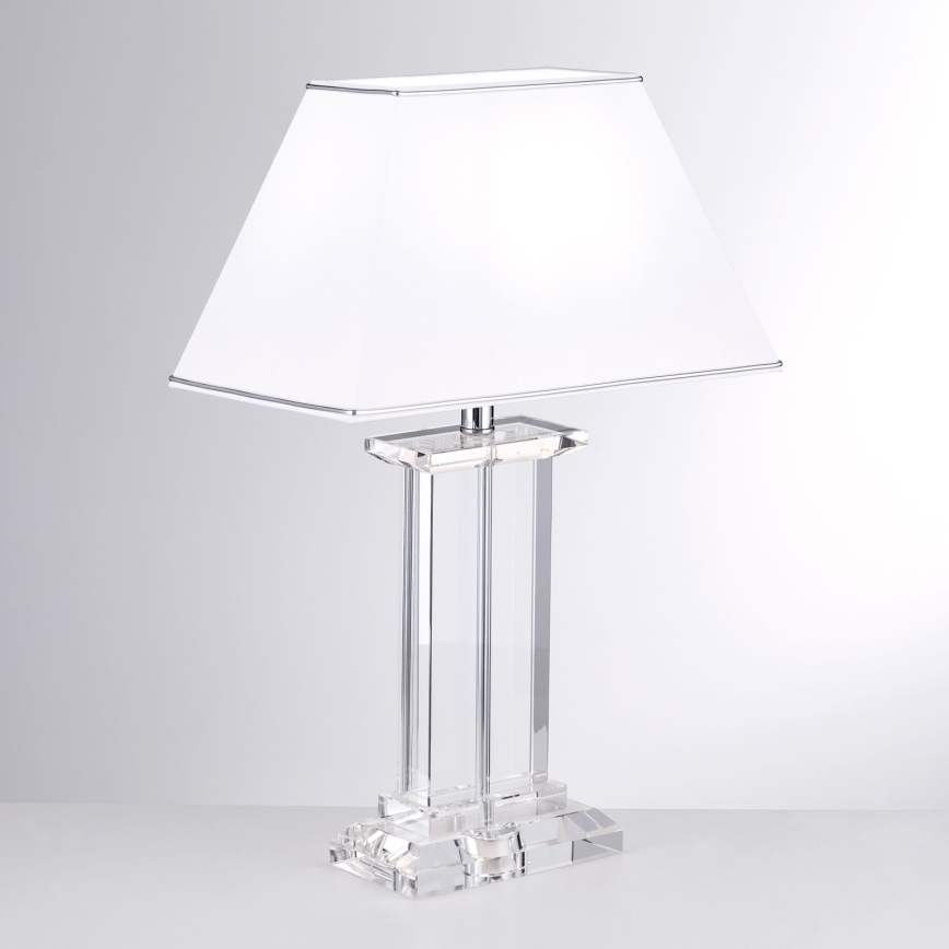 Kristalna stolna lampa VERONIQUE 1xE27/60W/230V bijela/prozirna