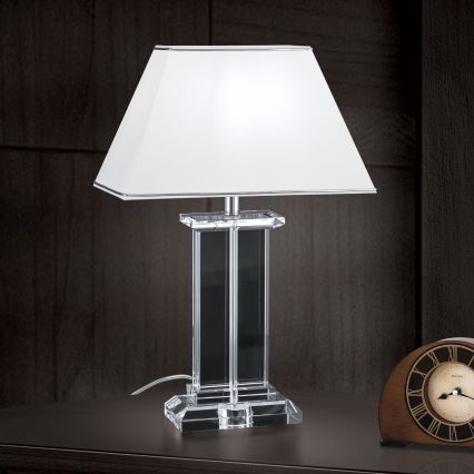 Kristalna stolna lampa VERONIQUE 1xE27/60W/230V bijela/prozirna